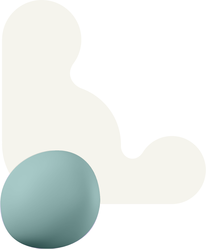 Ball and abstract figure illustration